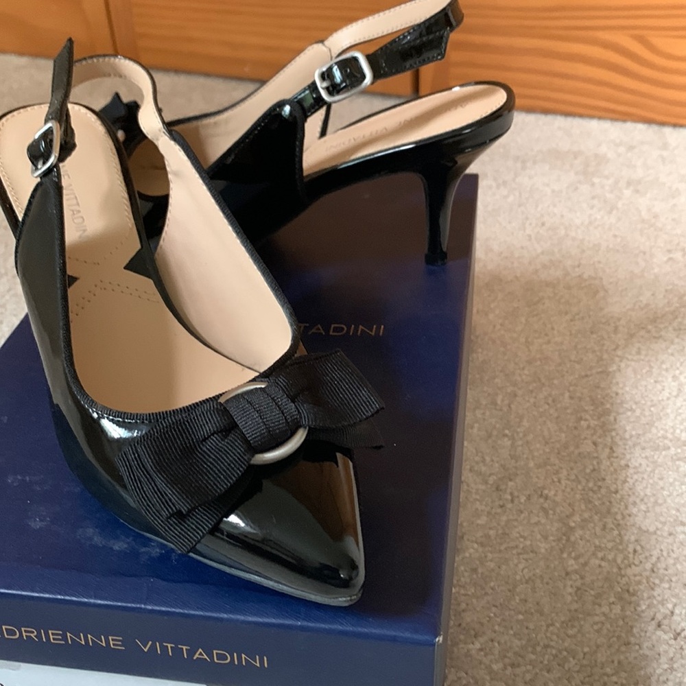 Black Sling Backs With Bow - image 1